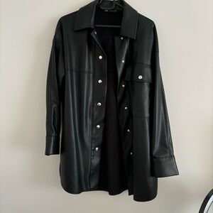 Zara oversized leather jacket